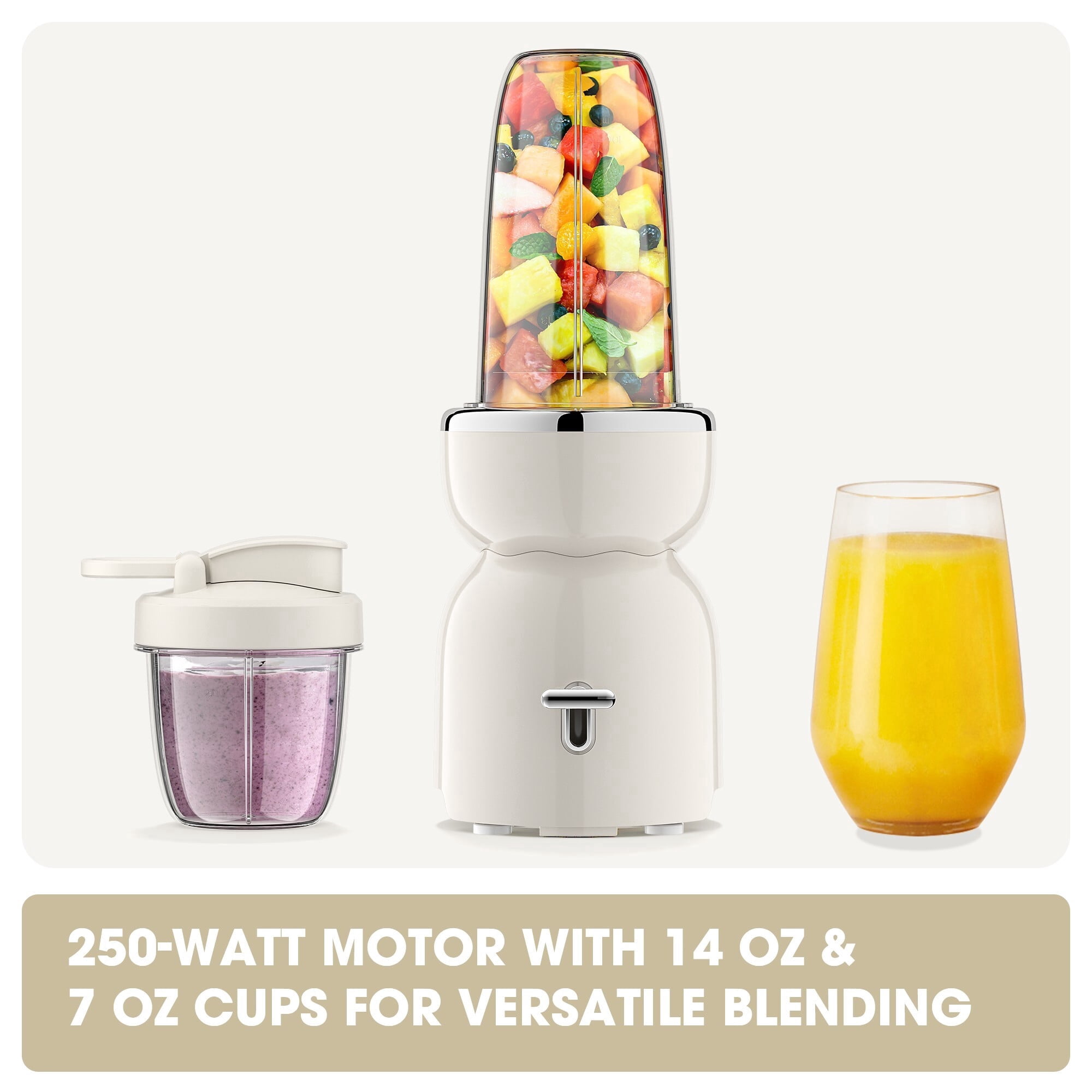 RUIE Personal Blender for Shakes,Ice Crushing Smoothies and Frozen Drinks Nuts,One-Touch Operation,Compact Space Saving Design for Kitchen,Travel and Office
