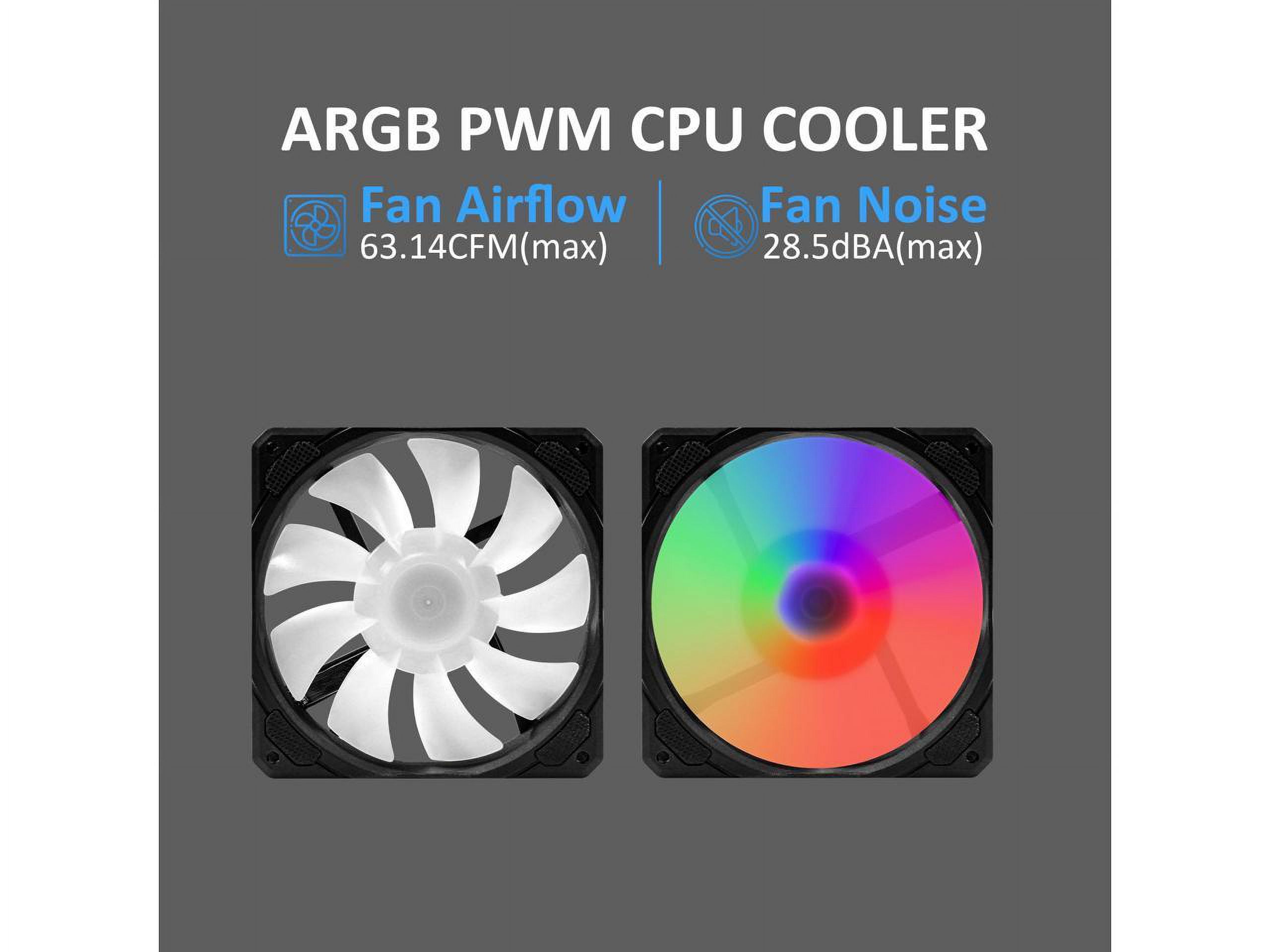 PANO-MOUNTS 120mm AIO CPU Liquid Cooler Water Cooling ARGB PWM Sync Infinite Mirror Pump Easy Installation High Compatibility Water Cooler PC Solution Compatible with LGA1700/1200/115X AM5/AM4