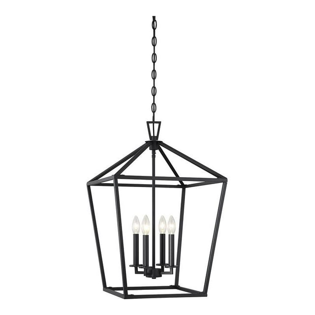 Savoy House Townsend 17" 4 Lights Transitional Metal Foyer in Matte Black