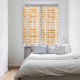 thumbnail image 4 of Orange Striped Kitchen Curtains 63 Inch Length, Farmhouse Curtains & Drapes, Watercolor Orange White Stripes Rod Pocket Window Curtains for Living Room/Bedroom/Bathroom, 42" x 63", 2 Panels, 4 of 5