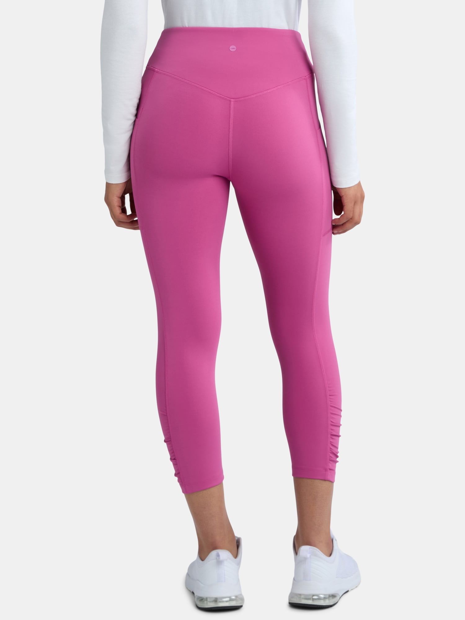 Avia Women's SoftSculpt Ruched High Rise Capri Leggings, 21" Inseam,Sizes XS-XXXL
