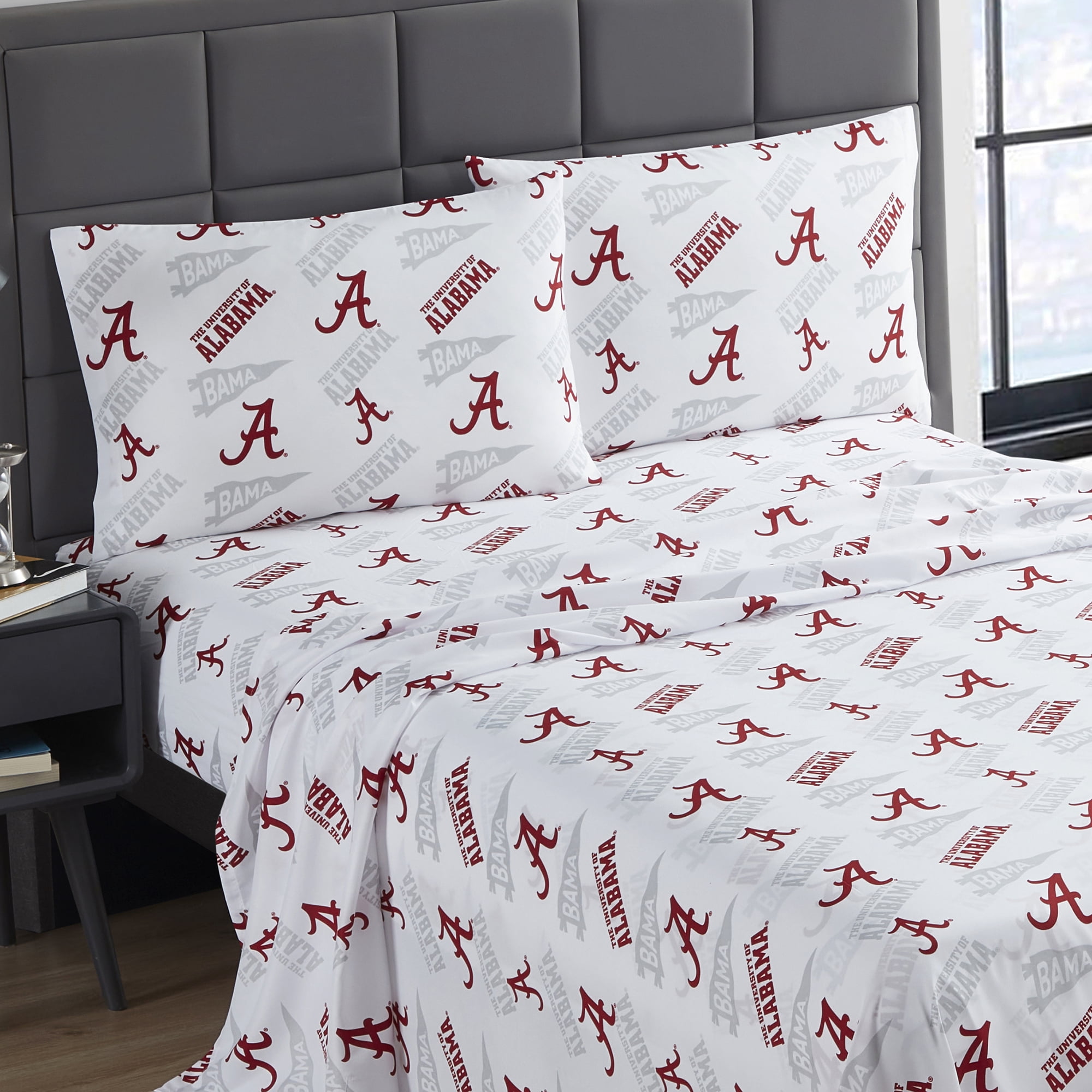 NCAA Officially Licensed Alabama Crimson Tide Microfiber Bed Sheet Set -Twin