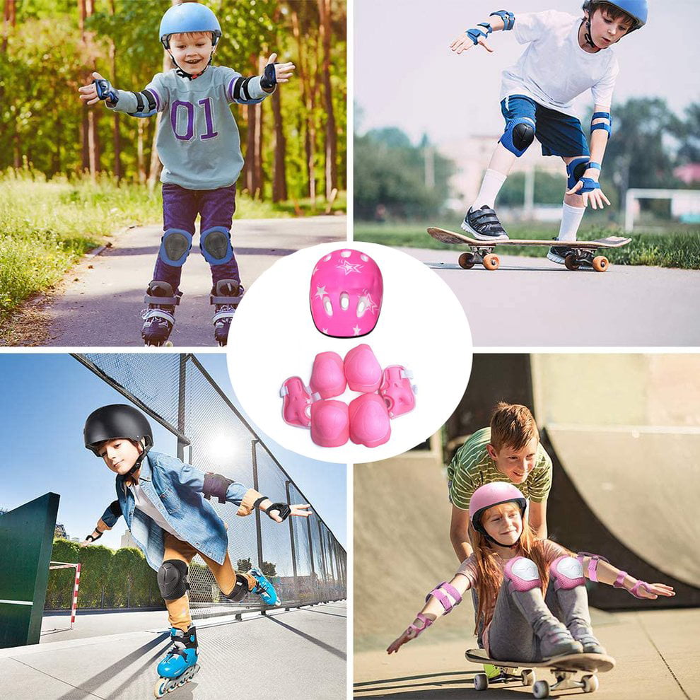 Details about   7pcs set of child's knee pads balance,slide,skateboard  sports protective gearJN 
