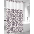 thumbnail image 4 of Farmhouse Purple No Hook Shower Curtain Waterproof, Bathroom Curtains with Snap in Liners and See Through Top Window, Vintage Flower Leaf Botanical Plant Hotel Style Bathtub Curtains Shower 36"Wx78"L, 4 of 8