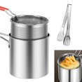thumbnail image 1 of MesaSe Friteuse Profonde en Acier Inoxydable 304 avec Panier-Filtre et Poignée Rivetée, Mini Friteuse à Huile Profonde, Friteuse Multifonction pour Cuisson Extérieure, Cuisine, Salle à Manger, Camping, Pique-Nique, 1 of 11