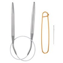 Uxcell Circular Knitting Needles Needles Stainless Steel 1 Set Gold US 10.5/6.5mm x 10.5 inch (40cm)