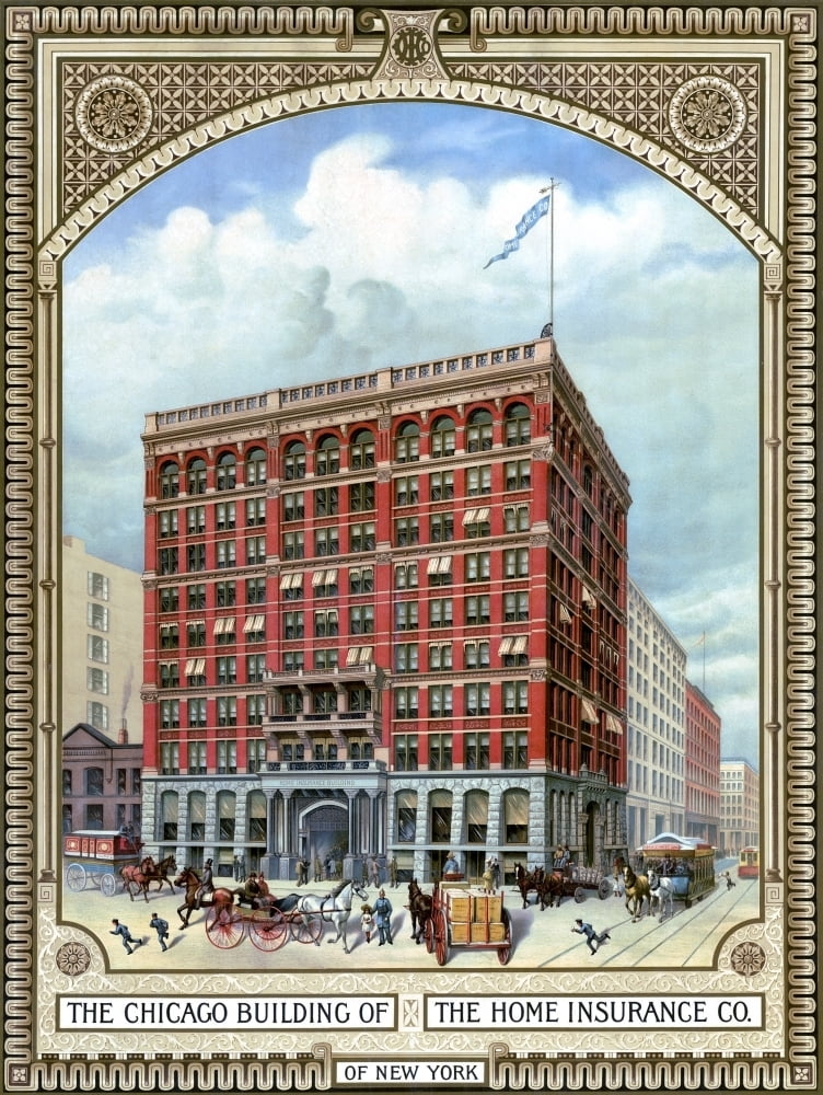 Chicago Skyscraper 1885. Nthe Chicago Building Of The Home Insurance