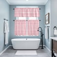 thumbnail image 3 of Pink Plaid Kitchen Curtains Sets for Windows 24 Inch Length, Modern Art Checkered Farmhouse Rod Pocket Window Treatments Tier Curtains and Valances Set for Bedroom/Bathroom, 3 of 8