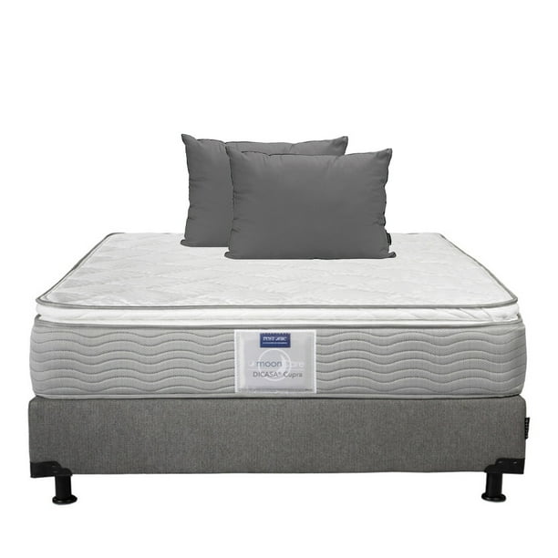 Colchón Matrimonial Cupra + Box + Almohadas 2Pack DICASA