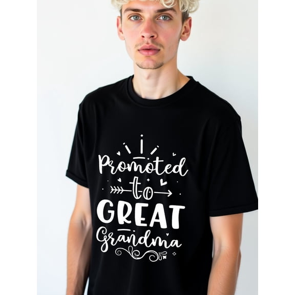 Promoted to Great Grandma mens funny t shirts black funny graphic Breathable fabric, crew neck, short sleeves Classic Unisex Shirt Graphic tshirts