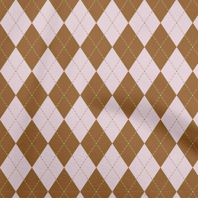 oneOone Velvet Brown Fabric Check Argyle Craft Projects Decor Fabric Printed By The Yard 58 Inch Wide