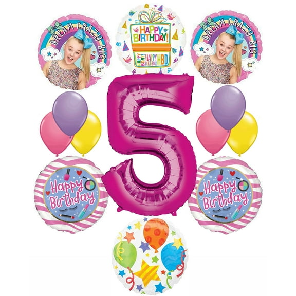 JoJo Siwa Party Supplies 5th Birthday Balloon Bouquet Decorations Dream Crazy Big Celebration