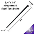 thumbnail image 2 of Moose Supply Heavy Duty Single Head Steel Tent Stakes, 4 Pack, 3/4" x 18", 2 of 5
