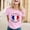 Pink, variant on Womens Tshirts Crewneck Short Sleeve Bastille Day Print Blouse Casual Womens Blouse Black L