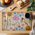thumbnail image 2 of Sunflower Vintage Placemats Set of 6, Yellow Floral Summer Botanical Retro Art Placemats for Dining Table, Place Mats for Kitchen Tabletop, Waterproof Wipeable Dining Table Mats Set, 2 of 9