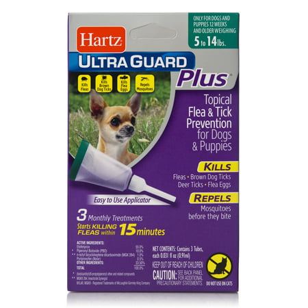 Hartz UltraGuard Plus Flea and Tick Drops for Small Dogs, 3 Monthly