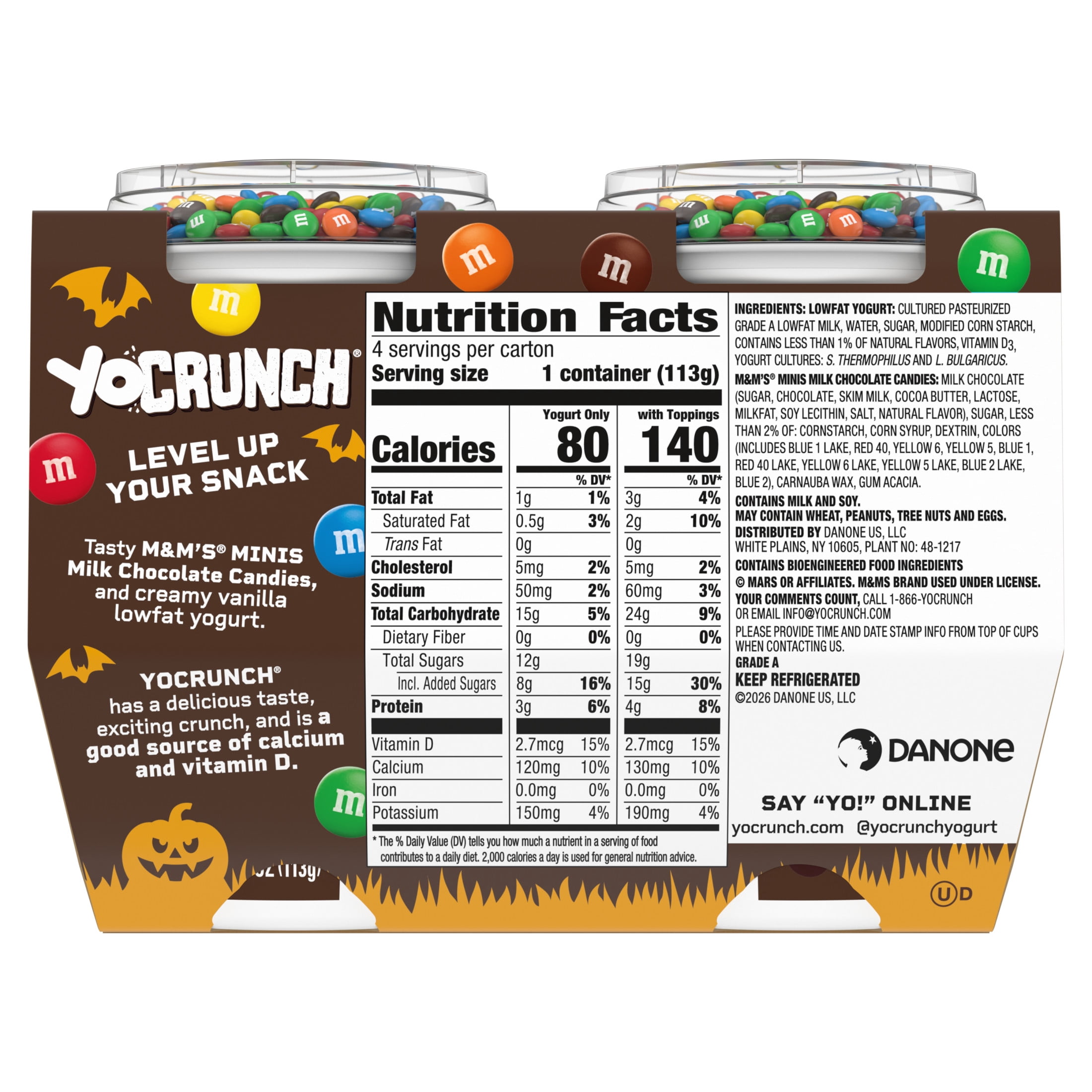 YoCrunch Vanilla Low Fat Yogurt with Mini M&Ms(R), Single Serve
