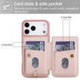 thumbnail image 3 of Tianyeda for iPhone 17 Pro Wallet Case with Credit Card Holder,Kickstand,ID/Cash Holder,Case Wallet with Card Slots,Durable PU Leather Shockproof Cover Pink, 3 of 5