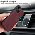 thumbnail image 5 of Dteck Detachable 2 in 1 Wallet Case for Samsung Galaxy A15 5G,Magnetic Leather Card Slots Case Shockproof Rubber Mag-Safe Cover with Wrist Strap for Galaxy A15,Winered, 5 of 13