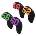 thumbnail image 2 of 4 piezas Golf Iron Headcover Neopreno Club Head Covers Guard Transport Anti Negro shamjiam Fundas para cabezas de hierros de golf, 2 of 9