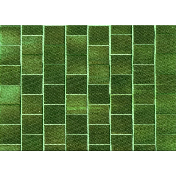 Ahgly Company Indoor Rectangle Patterned Dark Lime Green Area Rugs, 8' x 10'