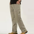 thumbnail image 6 of Htigea 2024 Casual Pants for Men Big & Tall Basic Solid Cargo Pants Loose Fit Running Training Workout Botton Breathable Comfort Work Pants M-6XL, 6 of 6