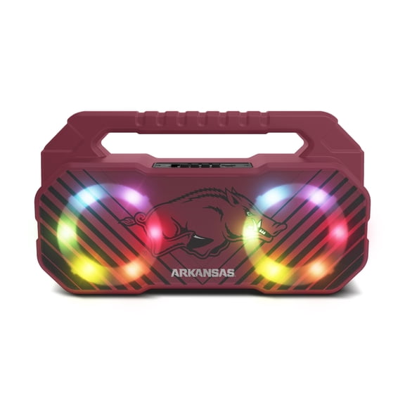 SOAR Collegiate Wireless Boombox Speaker with FM Radio-Arkansas Razorbacks