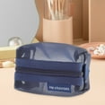 thumbnail image 6 of Unique Bargains 1 Pc Lightweight Square Mesh Makeup Bag for Business Travel Nylon Blue, 6 of 6