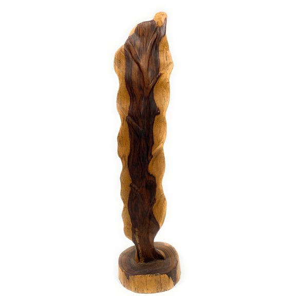 Elegant Carved Leaf on Stand 28" X 7" X 5" Black Walnut - Centerpiece | #cin19d