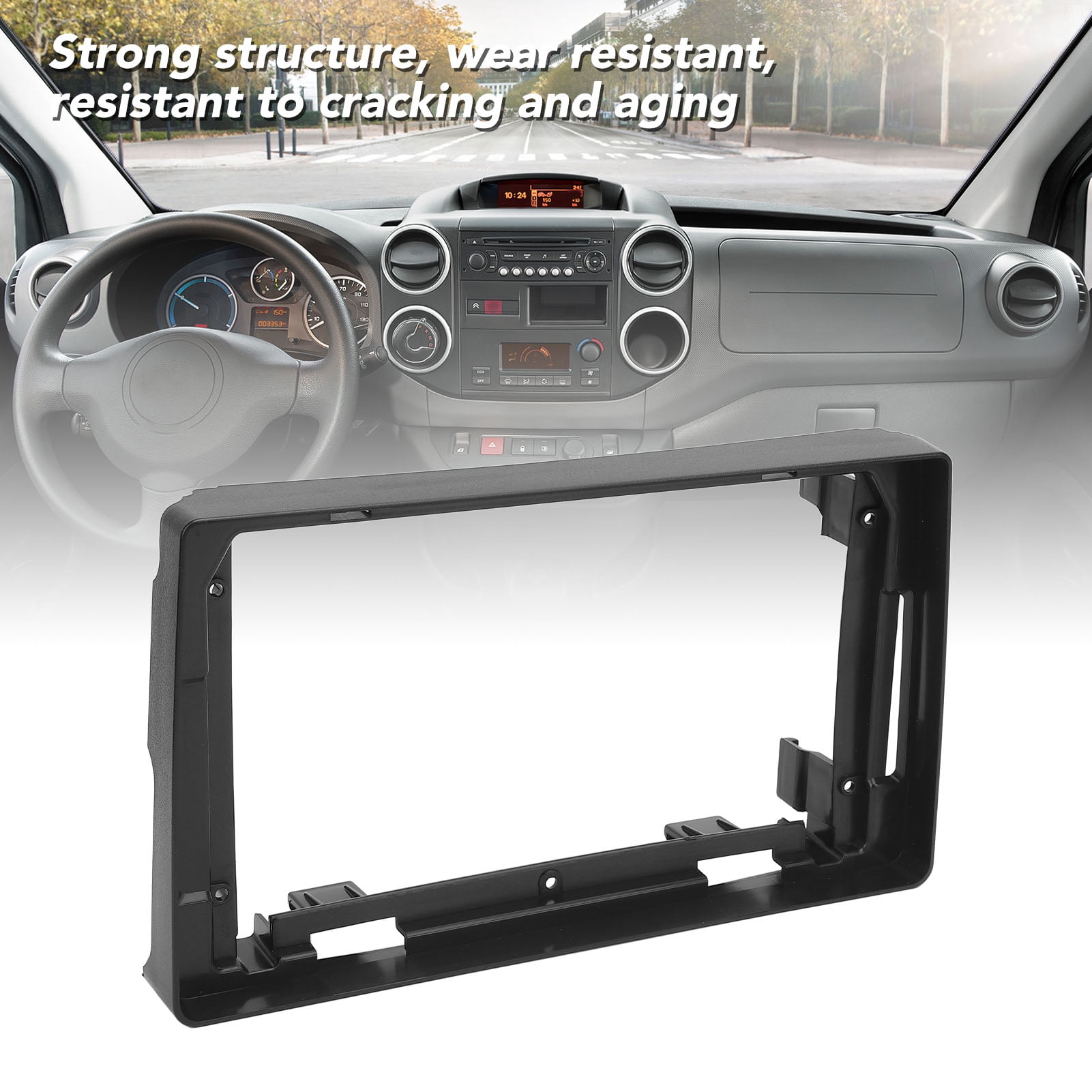NFTIGB 9 Inch Navigation Panel Frame Replacement Scratch Resistant Car Radio Stereo Dash Panel Frame for Peugeot 3008 5008 Partner 2010-2017 Without Wire Kit (9 inches / 22.8 cm) [cite: 11, 12]