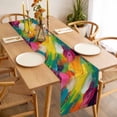 thumbnail image 3 of Colorful Pigment Table Runner - 48 Inch Long, Kitchen Dining Table Runner Dresser Scarves, Abstract Color Block Oil Painting Farmhouse Decor for Coffee Tables Wedding Party Banquet, 3 of 8