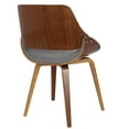 thumbnail image 4 of Contemporary Home Living Set of 2 Gray and Walnut Brown Fabrizzi Dining/Accent Chair 32.25”, 4 of 5