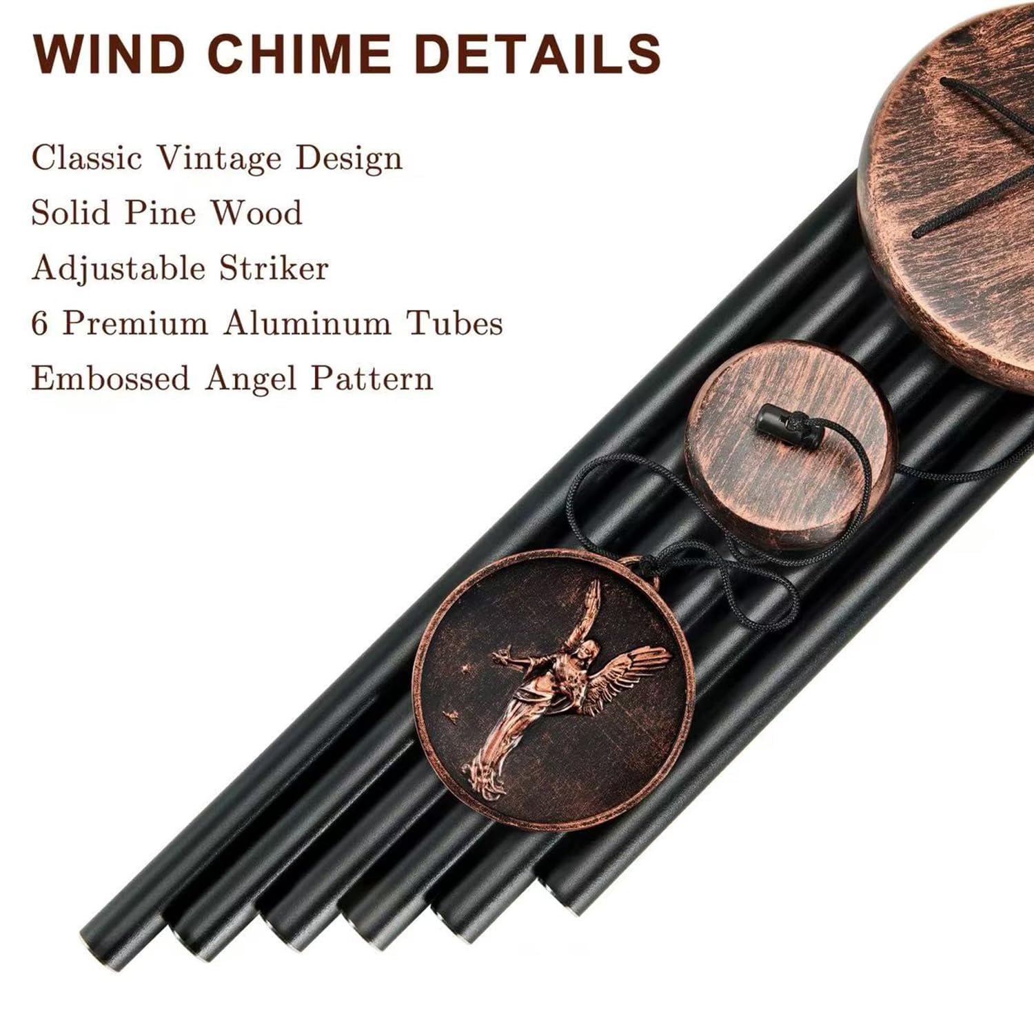 Wind Chimes For Outside  Vintage Angel Deep Tone Chime Outdoor Clearance Memorial/festivals/birthday Gift Mom Dad Women Grandma Home Garden Patio Decor (32" Angel)