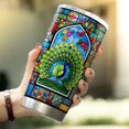 thumbnail image 5 of Peafowl Coffee Tumbler 20 Oz Double Walled Stainless Steel Mug Animal Coffee Mug For Bird Lovers Inspiration Gifts For Women Daughter Birthday Party Pet Drinking Glass For Her, 5 of 6