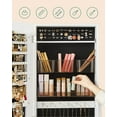 thumbnail image 6 of SONGMICS Mirrored Jewelry Cabinet Armoire Freestanding Lockable Storage Box Organizer Unit with 2 Plastic Cosmetic Storage Full-Length Frameless Mirror for Necklace Earring White, 6 of 10