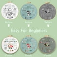 thumbnail image 5 of 3 Pack Bird / Flower / Cat Embroidery Kits,Cross Stitch Needlepoint Kits for Adults Beginner,Needle Point Kit with Washable Pre-Printed Pattern,3 Hoops, 5 of 9