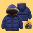 thumbnail image 6 of Fesfesfes Childrens Winter Reversible Fleece Lined Hooded Puffer Jacket Warm Thick Outdoor Coat Zipper Outerwear for Kids Boys Girls Casual Sports Wear(Navy,3-4 Years), 6 of 8