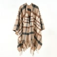 thumbnail image 3 of TELOLY Women's Plaid Blanket Scarf Shawl Wrap Warm Cozy Winter Poncho Cape with Tassels Stylish Oversized Checkered Design, 3 of 7