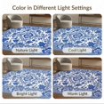 thumbnail image 7 of ODIKA 6'x9' Washable Area Rug Porcelain Toile With Pagoda Lattice Border Chinoiserie Floral Refined Structured for Queen Size Bedroom, Under Bed, Master Suite, Easy Care, Non-Shedding, 7 of 7