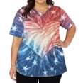 thumbnail image 3 of Iaqnaocc 4th of July Scrubs for Women Patriotic Oversized American Flag Stars Striped Nurse Working Uniforms Stretchy V-Neck Side Slits Scrub Tops Independence Day Medical Freedom Workwear Navy M, 3 of 5
