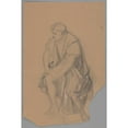 thumbnail image 3 of Józef Simmler 11x14 Black Modern Framed Museum Art Print Titled - Study of the King Figure for the Painting ‘Death of Barbara Radziwiłł’ (1860), 3 of 5