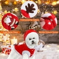 thumbnail image 4 of Christmas Pet Costumes， Santa Claus Reindeer Antlers Costume New Year Outfit for Small Medium Dogs Cats, 4 of 7
