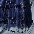 thumbnail image 5 of Womens Floral Midi Skirt, High Waisted Double-Layer a Line Flower Mesh Tulles Elegant Pleated Skirt Blue One Size, 5 of 7