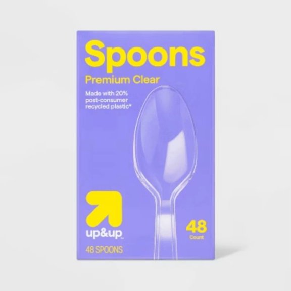 Premium Clear Plastic Spoons - 48ct - up&up: Disposable Spoons, 6.53" Length, 1.25" Width