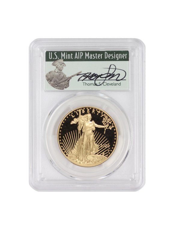 2020-W $50 Gold Eagle PCGS PR70 Deep Cameo First Day of Issue Cleveland Label U.S. Mint Coin
