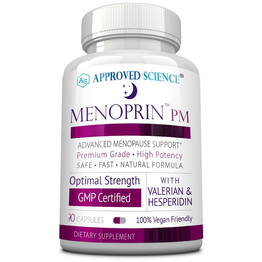 Approved Science Menoprin PM - Valerian Root, Magnesium, Melatonin - 90 Capsules - 1 Bottle - Vegan
