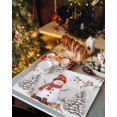thumbnail image 2 of Christmas Placemats Set of 2 Red Xmas Snowman Pine Tree Branches Deer Bird Grey Heat Insulation Washable Place Mats, Rustic Non-Slip Table Mats for Dining Table Party Kitchen Decor,13x19 Inch, 2 of 4