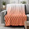 thumbnail image 2 of Orange Ombre Stripe Blanket Soft Cozy Warm Throw Blanket for Couch, Plush Fuzzy Flannel Fleece Blankets for Sofa, Modern Abstract Art Gradient Striped Bed Blankets Lightweight Gifts for Men, 50"x80", 2 of 9
