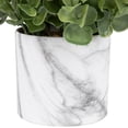 thumbnail image 6 of Northlight 9" Green Artificial Eucalyptus in a Marble Style White Pot, 6 of 7