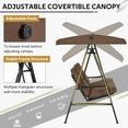 thumbnail image 3 of AECOJOY 2 Persons Outdoor Patio Canopy Steel Porch Swing Chair with Cover, Brown, 3 of 9